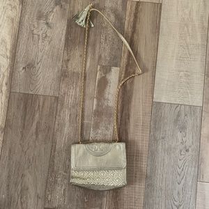 gold tory birch cross body bag
